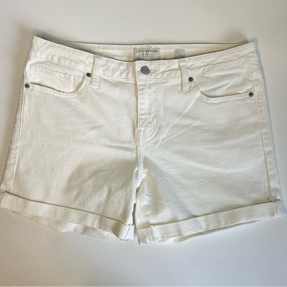 Lucky Brand Jeans Shorts Women’s 12 White Denim The Roll Up